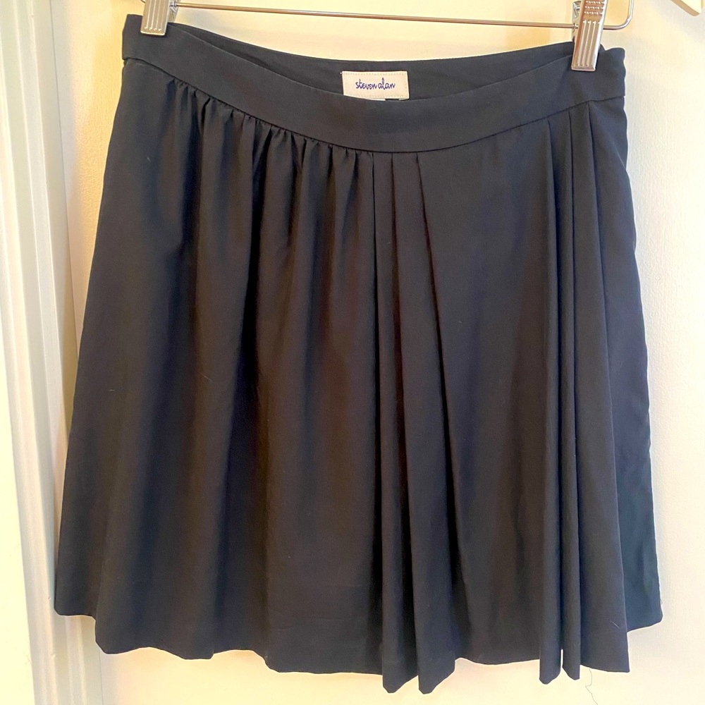 Steven Alan black silk skirt